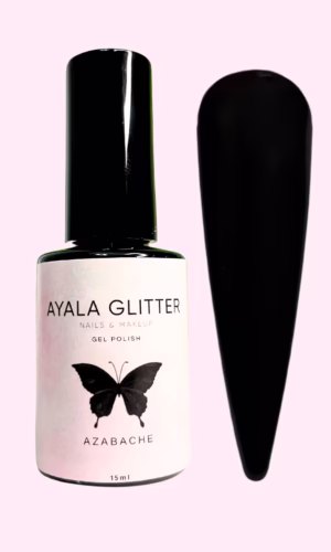 Esmalte permanente negro Azabache Ayala Glitter