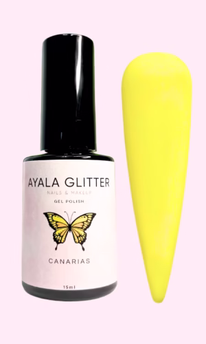 Esmalte permanente amarillo vibrante Canarias Ayala Glitter