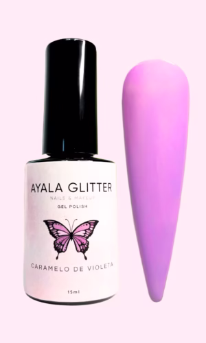 Esmalte permanente violeta Caramelo de Violeta Ayala Glitter