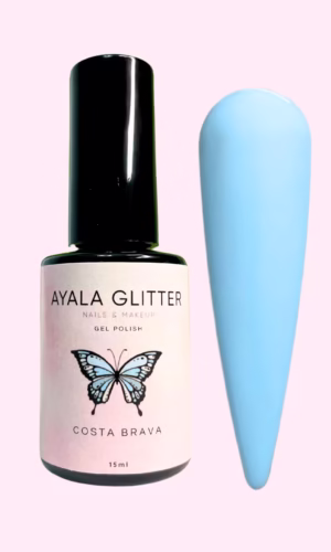 Esmalte permanente azul celeste Costa Brava Ayala Glitter