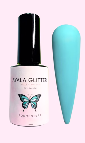 Esmalte permanente turquesa Formentera Ayala Glitter