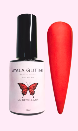 Esmalte permanente rojo vibrante La Sevillana Ayala Glitter