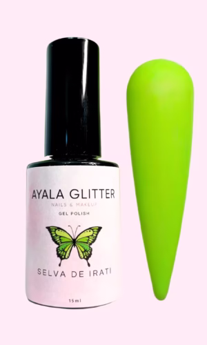 Esmalte permanente verde Selva de Irati Ayala Glitter