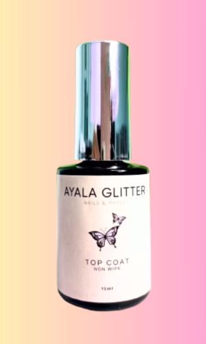 Top Coat Nivelador Non Wipe Ayala Glitter 15 ml