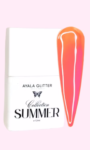Esmalte permanente Cocktail de Ayala Glitter en tono vibrante y elegante, con fórmula duradera y color intenso.
